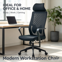 Chaise de bureau ergonomique moderne pour cadres, confortable, pour la maison et l'ordinateur, fabriquée avec un matériau en maille durable