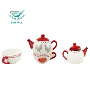 Set di teiere e tazze BONWILL Red Rooster