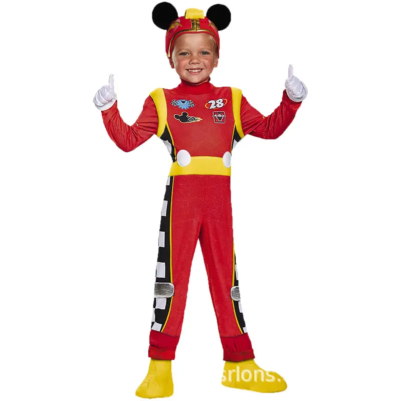 Trẻ Em Halloween Mickey Racer Cosplay Đồng Phục Trẻ Em Đua Điều Khiển Jumpsuit Ưa Thích Ăn Mặc Masquerade Trang Phục Cho Bé Trai