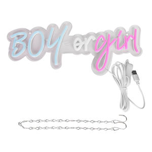 Letrero de Neón de Niño o Niña, <span class=keywords><strong>Luz</strong></span> LED de Neón para Revelación de Género, Decoración para Baby Shower, <span class=keywords><strong>Anuncio</strong></span> de Embarazo, Artículos para Fiesta de Revelación de Género - Product Image 3