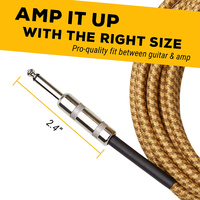 Großhandel High End 3m 10ft 15ft 6m 20ft gewebte geflochtene rechtwinklige 6,35mm elektrische Instrumenten gitarren kabel