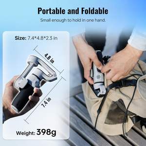 <span class=keywords><strong>ZHIYUN</strong></span> CINEPEER CQ5 Combo Stabilisateur de cardan à 3 axes avec lumière de remplissage magnétique AI Tracker, tige d'extension, commande vocale - Product Image 3