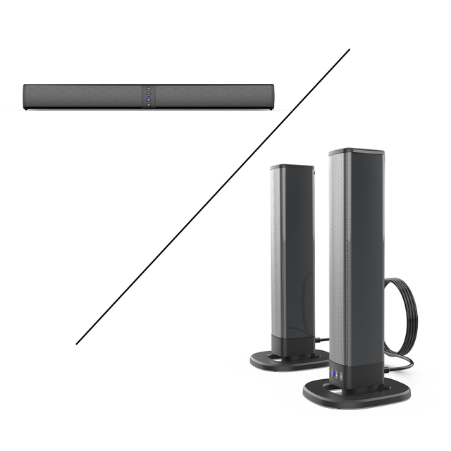 BS36 Blue-tooth Speaker for Smart TV,Wired Wireless Surround Stereo, 2 in 1 Detachable Soundbar for Home Theater TV Projector