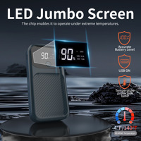 Démarreur de secours portable 6000 mAh avec écran numérique, kit d'urgence pour voiture, booster de batterie avec lampe torche LED