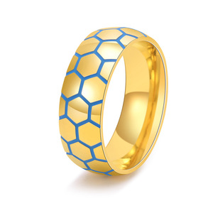 Cincin Sepak Bola Luminous 2026 Pria Baja Anti Karat Pola Heksagonal Gelang Olahraga Perhiasan Fashion untuk Penggemar Grosir - Product Image 6