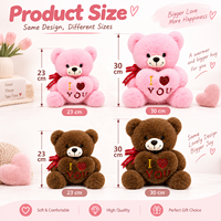 Ourson en peluche doux OEM/ODM en gros avec cœur « I Love You » pour la Saint-Valentin, anniversaire, cadeau romantique – Article en gros