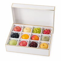 Boîte Cadeau Blanche pour Fruits Mixtes avec Compartiments, Bordure Dorée, Logo Personnalisé, Emballage de Luxe pour Panier de Fruits, Vente en Gros pour Marques