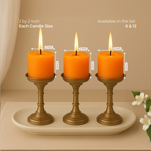 2 Inch Pillar <b>Candles</b> <b>Set</b> of 4 Premium Unscented Wax <b>Candles</b> for Home Decor Wedding Events Table Display and <b>Gifts</b> - Product Image 4