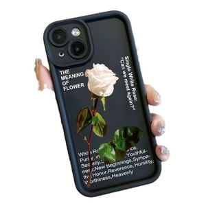 Étui de téléphone élégant blanc givré avec motif rose, compatible avec iPhone 17, 16, 11, 15, 12, 13, 14 Pro Max, X, XR, XS, 7, 8 Plus – Nouvelle coque souple et tendance - Product Image 6