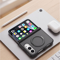 Pour iPhone Duo avec 360 °   Étui de téléphone pliable magnétique mat avec support rotatif pour iPhone 18 Fold, coque de protection antichoc