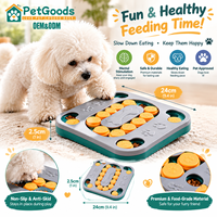 Planche de puzzle carrée en plastique pour chien, 12 couvercles coulissants en forme d'os, distributeur interactif de friandises, antidérapant, durable, jouet de stimulation mentale pour