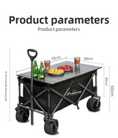 Chariot de camping pliable en métal Door Mate, chariot tout-terrain, capacité de charge de 200 kg, rangement étanche de 230 L, 95x101x58 cm