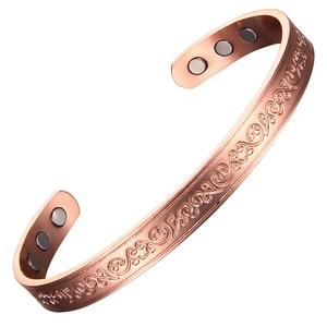 Pulseras de Cobre de Terapia Biomagnética Personalizables, 99.99% Puras, Conjunto de Joyería Moderna para Parejas - Product Image 1