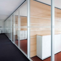 Gobelet mural de partition Portable pour porte de bureau, partition en verre fixé, bicyclette pour construction commerciale, 6 pièces