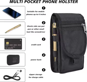 Pochette de transport universelle à la mode Sac de taille Étuis <span class=keywords><strong>pour</strong></span> téléphone <span class=keywords><strong>portable</strong></span> <span class=keywords><strong>pour</strong></span> tous les Smartphones <span class=keywords><strong>Ceinture</strong></span> de téléphone pratique - Product Image 2