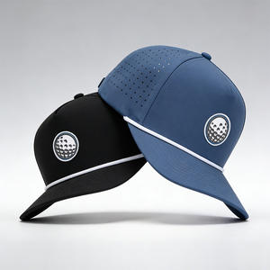 Club-Unternehmen Kundenspezifische Sport Wasserdichte 5-Panel Baseballkappe Hydro Atmungsaktive Seil Golfmützen mit Gummi-/PVC-Logo Gorras - Product Image 1