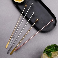 Pabrik Kreatif Langsung Menyediakan Tongkat Pengaduk Koktail & Kopi Ramah Lingkungan Modern dari Baja Tahan Karat 19cm