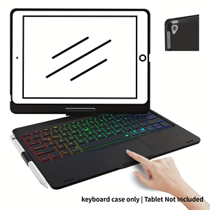 Custodia Tastiera <span class=keywords><strong>iPad</strong></span> Girevole a 360° con Trackpad, Retroilluminazione a 7 Colori e Porta Matita per <span class=keywords><strong>iPad</strong></span> 10.2 (7ª, 8ª, 9ª Gen), <span class=keywords><strong>Air</strong></span> 3, Pro 10.5 Pollici - Product Image 1