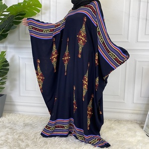 6427# Cotton Colorful Pattern Batwing Sleeve Tradition Prayer Abaya Dress Muslim <b>Islamic</b> Clothing - Product Image 6