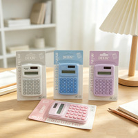 Calculatrice portable mini couleur à double alimentation solaire, design élégant, avec fonction vocale et minuteur, pour le bureau, les étudiants et la finance