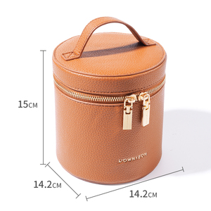 Pochette de maquillage ronde organisée Rownyeon avec compartiments amovibles et ceinture de brosse - Product Image 6