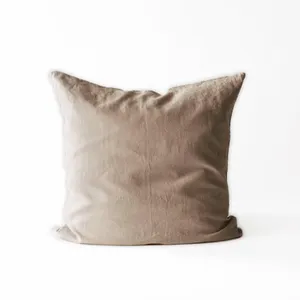 Chestnut Wholesale Solid Linen And Cotton Cushion Covers Decorative Super Soft Sofa Cushion Cover