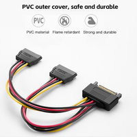 Para SATA 15PIN adaptador de enchufe extensor 1 2 salida Cable divisor codo PC Disco Duro puerto serie fuente de alimentación Cable 1 línea SATA