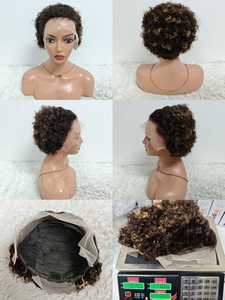 โปรโมชั่น Letsfly วิกผม Pixie Curly ราคา 9.5 ดอลลาร์ วิกผมหน้าผากลูกไม้ 13x4 วิกผมสั้นแบบ Water Wave ผมบราซิลแท้ 100% วิกผมมนุษย์แท้ ขายส่ง - Product Image 6