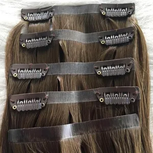 100% human hair made invisible seamless clip in hair extensions OEM