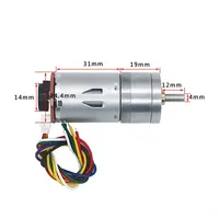 Moteur à courant continu à aimant permanent JGA25-370 avec encodeur de mesure de vitesse et disque codeur, étanche, pour appareils électroménagers, 6V/12V/24V