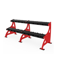 Équipement de stockage pour centre de fitness, musculation, haltérophilie, rack à haltères hexagonales à 2 niveaux pour le rangement des poids