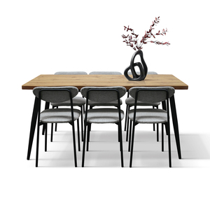 ชุดโต๊ะอาหาร Gioia รุ่น Rustic Oak หน้าท็อปเมลามีน ฐานโลหะ สำหรับใช้ภายในอาคาร - Product Image 4
