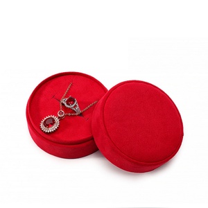 High Quality Flannel Round Jewelry <b>Boxes</b> for Convenient Necklace and Ring Display & <b>Storage</b> - Product Image 4
