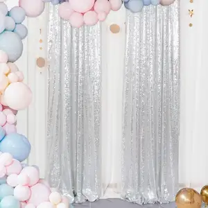 Sequin Backdrop Curtain Glitter Background Drapes Sparkle Photography Backdrop for Party Wedding Birthday Wall Decor