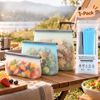 Sacs de conservation alimentaire en silicone platine de qualité supérieure, réutilisables, multi-usages, étanches, sans BPA, avec impression de logo personnalisée