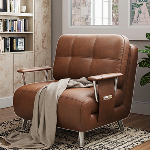 Sofá cama individual plegable de estilo <span class=keywords><strong>antiguo</strong></span>, nuevo sofá cama telescópico de doble uso Retro de estilo <span class=keywords><strong>antiguo</strong></span> medio para sala de estar pequeña - Product Image 1