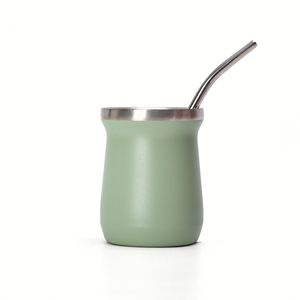 Taza de Acero Inoxidable para Yerba Mate de 8oz/240ml, con Recubrimiento Mate y Logotipo Personalizado, Disponible para Envío Inmediato - Product Image 2