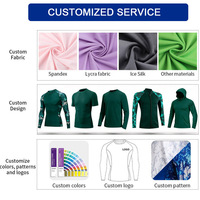 Camiseta de Protección Solar UPF50+ con Cierre Frontal, Manga Larga, Raglán, Secado Rápido, Transpirable, Elástica en 4 Direcciones, para Surf
