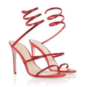 Nuevo estilo, flaco, sexy, moda, Punta abierta redonda, tacón alto fino, cinta enrollada tipo serpiente, <span class=keywords><strong>zapatos</strong></span> <span class=keywords><strong>de</strong></span> sandalia para mujer - Product Image 5