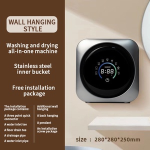 Automatic Mini Portable All-In-One <b>Washer</b>/Dryer <b>Front</b> <b>Loading</b> Electric Plastic Energy Saving Touch Screen Stainless Steel Hotel - Product Image 4