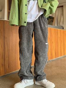 <span class=keywords><strong>กางเกง</strong></span>ผ้าลูกฟูกแบบหลวมสำหรับผู้ชาย<span class=keywords><strong>กางเกง</strong></span>ขาบานแบบลำลองกางเกงเอวสูงลายทางโลโก้ OEM ออกแบบได้ตามต้องการ - Product Image 2