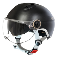 Casque de sécurité demi-coque en ABS de haute qualité à double visière ouverte pour trottinette électrique, moto et cyclisme avec pare-soleil