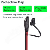 موصل 18AWG 2sae إلى كابل معلب مع غطاء غبار لطرف السيارة مقبس SAE