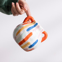 Vases en céramique peints à la main, design créatif multicolore, décoration haut de gamme pour les maisons, salons, arrangements floraux sur le bureau