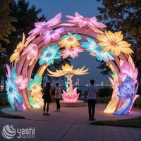 Arche florale LED pour festival, lanterne extérieure étanche en soie pour la décoration de portails événementiels et de sites festifs