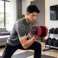Ensemble d'haltères premium 4 en 1, 5-100 lb, ensemble de barres et de kettlebells, poids réglables avec revêtement PPC pour l'entraînement en force