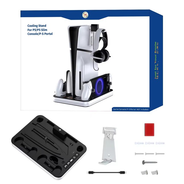 JYS-P5201 Cooling Stand for PS5 Portal PS5 Slim Console With Multifunctional Charging and Storage Stand