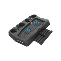 Station DE recharge 3 en 1 DE UHD, socle DE ventilateur, plateau DE rangement pour jeux vidéo, support DE chargeur pour ps5, multifonction