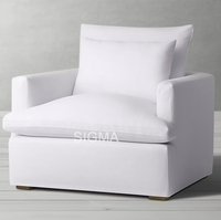 Nuevo hogar muebles estilo americano tela sala de estar tela sola silla sofá