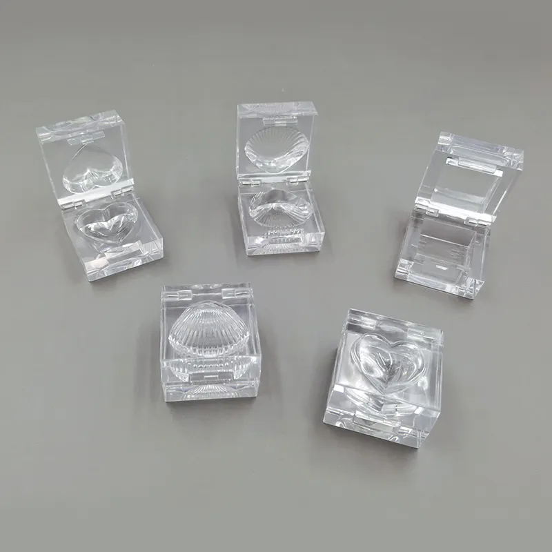 Hot sale 3/5g empty cosmetic container transparent ice cube AS for blush, eye shadow, highlight box
